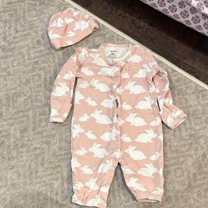 Carter's Pink Bunny Print Footie